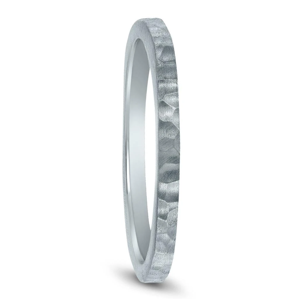 商品SSELECTS|Women's 4 Sided Thin 1.5Mm Hammered Wedding Band In 14K White Gold,价格¥2303,第2张图片详细描述