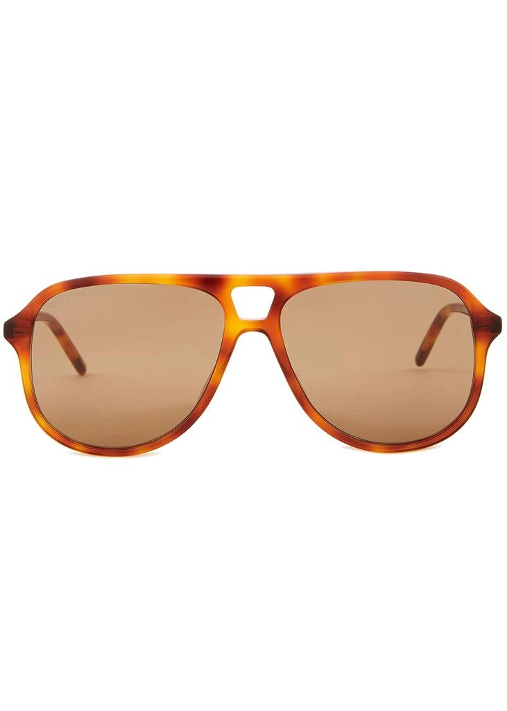 商品Gucci|Tortoiseshell aviator-style sunglasses,价格¥2710,第2张图片详细描述