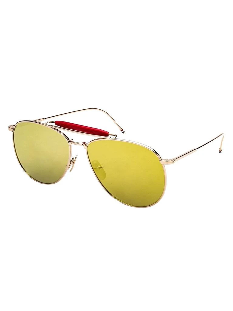 商品Thom Browne|Thom Browne Eyewear Mirror Lens Aviator Sunglasses,价格¥4559,第2张图片详细描述