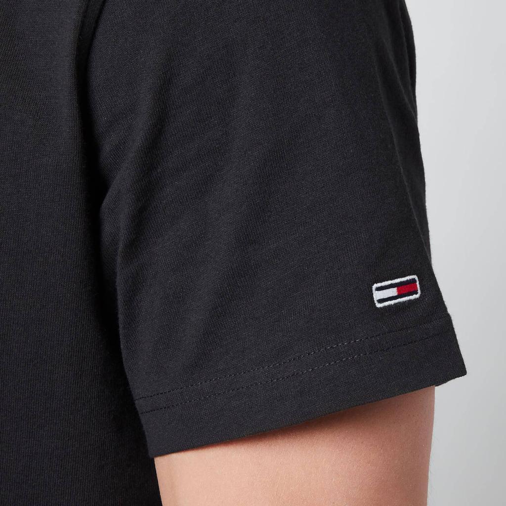 商品Tommy Hilfiger|Tommy Jeans Men's Regular Corporate Logo T-Shirt - Black,价格¥188,第6张图片详细描述