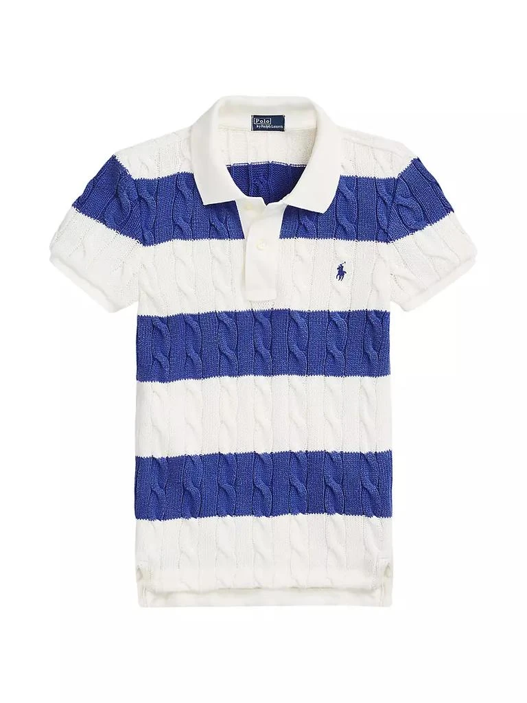 商品Ralph Lauren|Striped Cable-Knit Polo,价格¥947,第1张图片