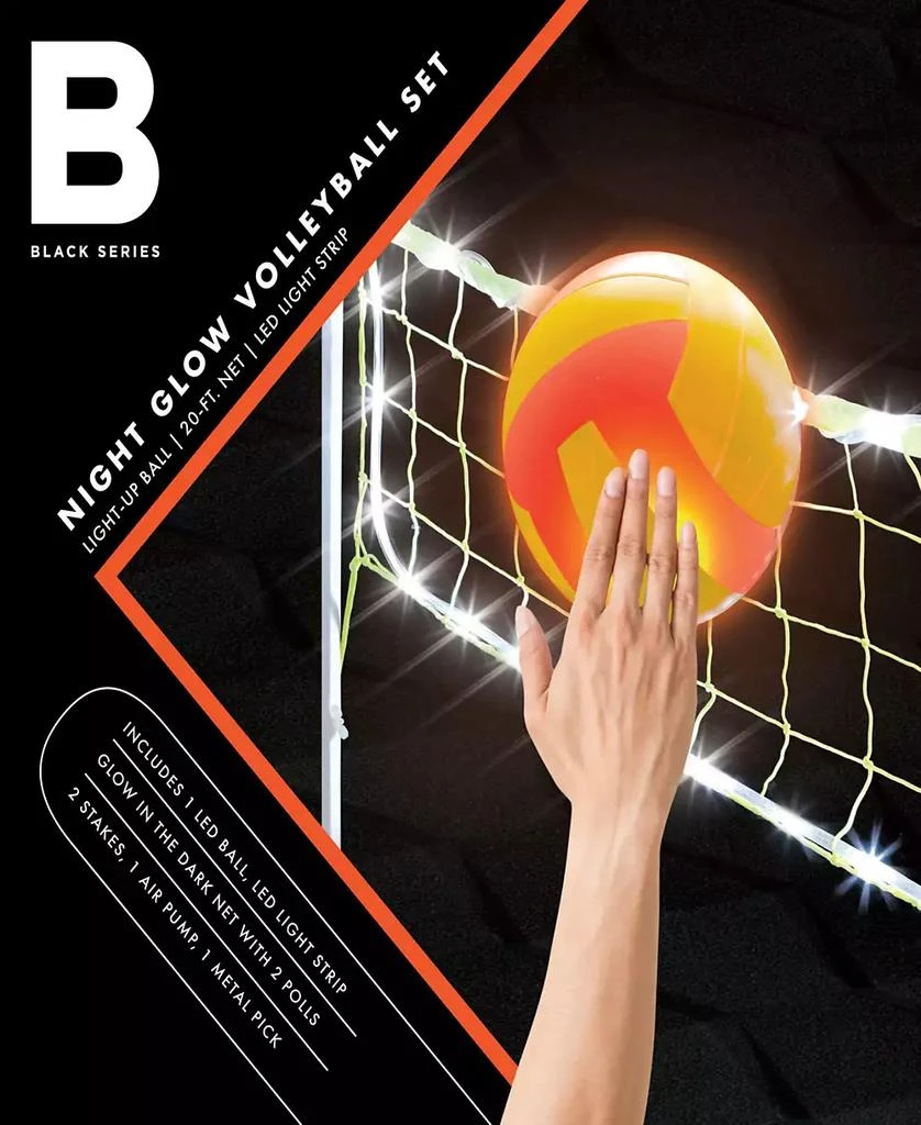 商品Black Series|Night Glow Volleyball Set, LED Light-Up Ball and Stand Up Net,价格¥479,第2张图片详细描述
