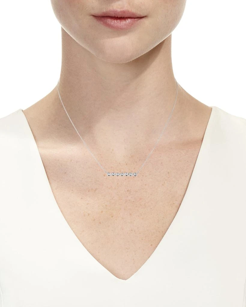 商品Roberto Coin|18k White Gold Diamond-Bezel Bar Necklace,价格¥12772,第3张图片详细描述