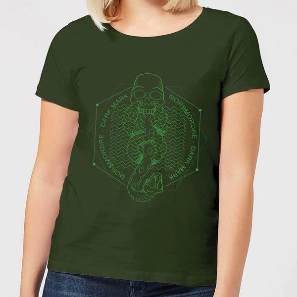 商品Harry Potter|Harry Potter Morsmordre Dark Mark Women's T-Shirt - Forest Green,价格¥170,第1张图片