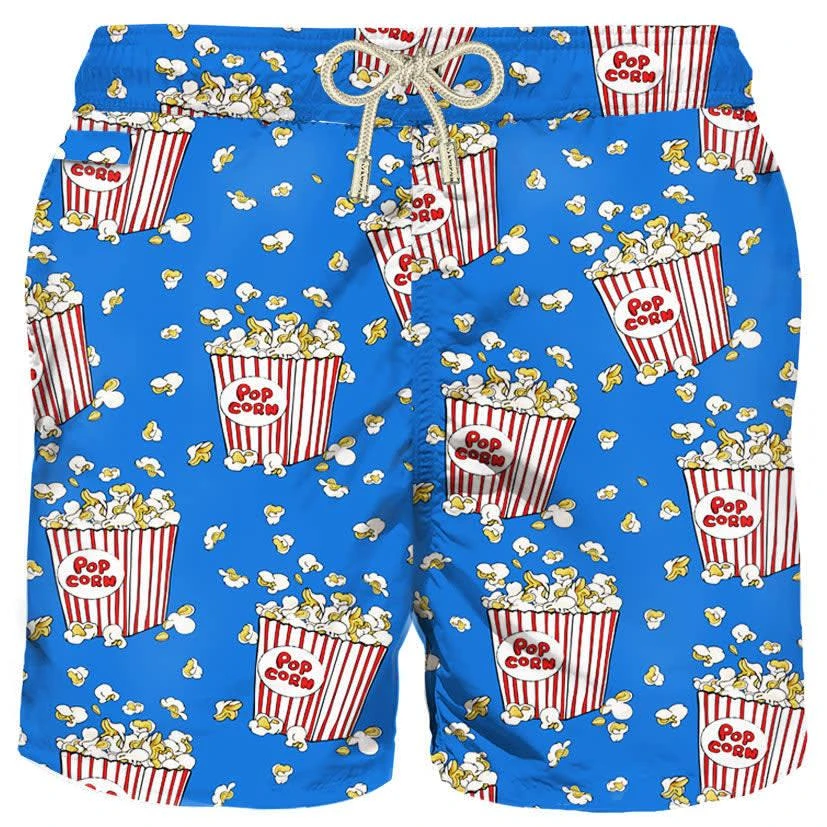 商品Mc2 Saint Barth|Light Fabric Man Swim Shorts With Pop Corn Print,价格¥1033,第1张图片