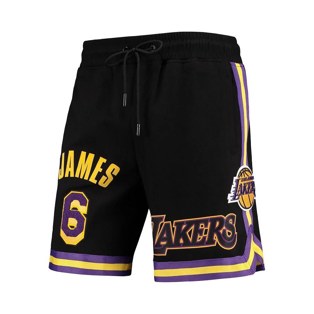 商品Pro Standard|Men's LeBron James Black Los Angeles Lakers Player Replica Shorts,价格¥817,第4张图片详细描述