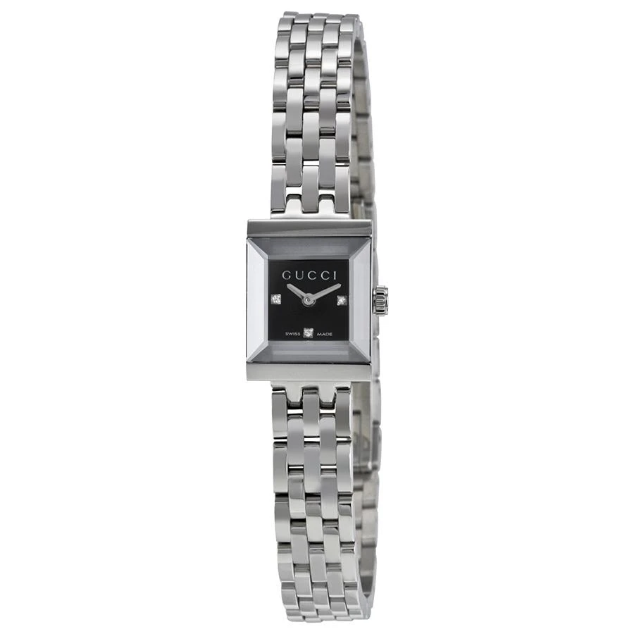 商品[二手商品] Gucci|Pre-owned Gucci G-Frame Diamond Black Dial Ladies Watch YA128507,价格¥5268,第1张图片