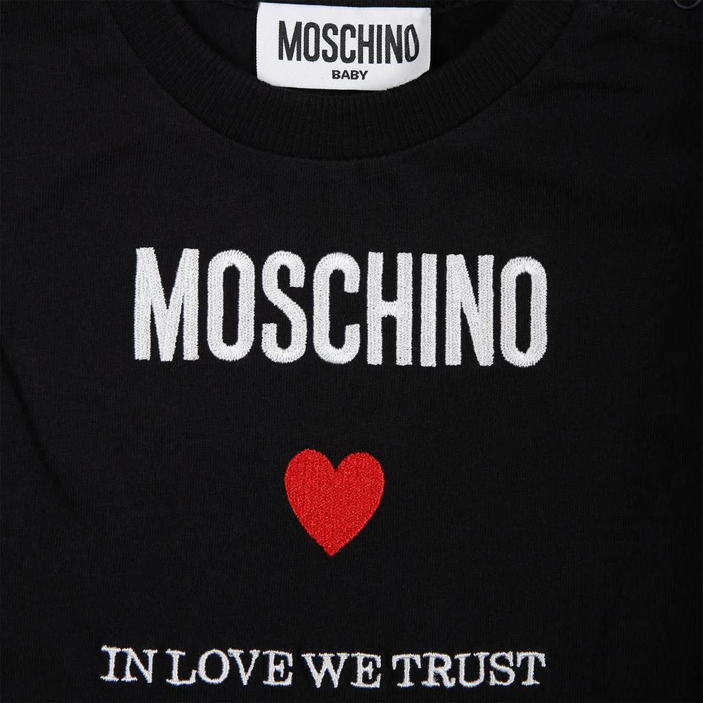 商品Moschino|Black Dress For Baby Girl With Logo And Heart,价格¥892,第3张图片详细描述