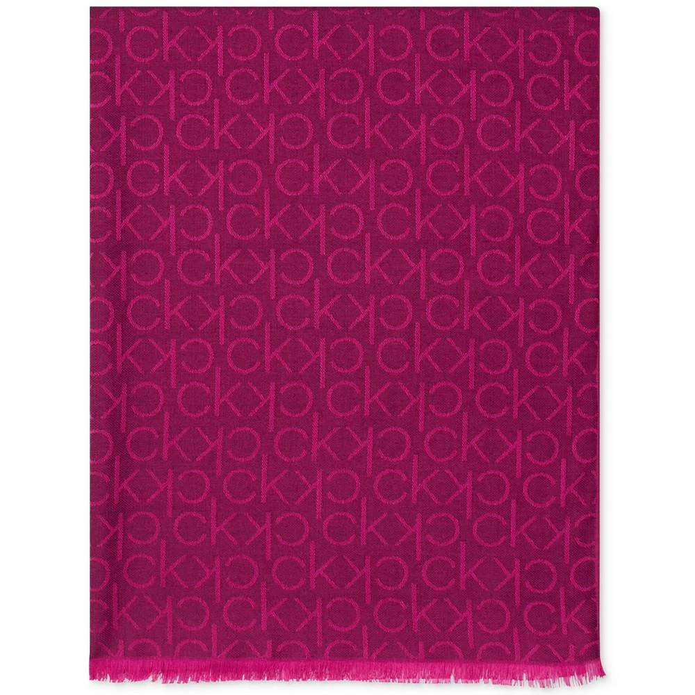 商品Calvin Klein|Monogram CK Logo-Print Pashmina Wrap Scarf,价格¥182,第2张图片详细描述
