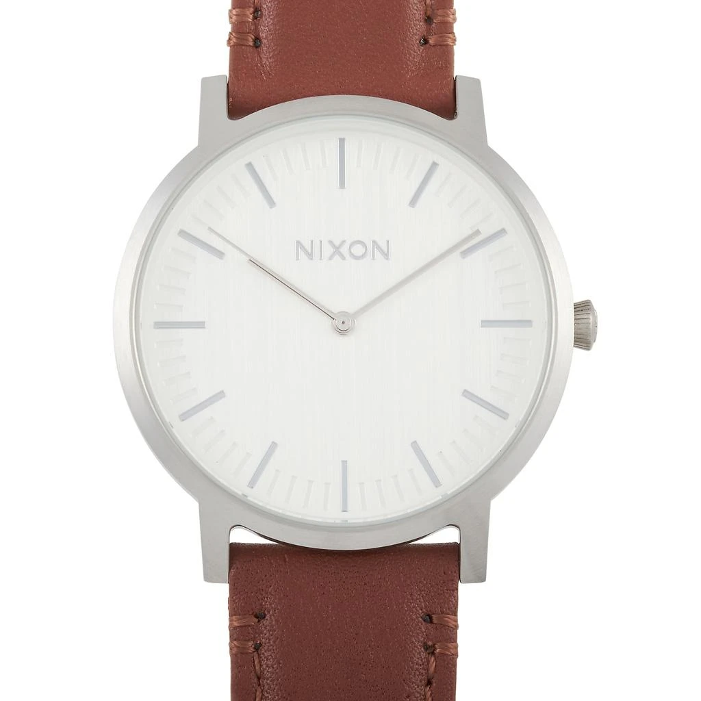 商品Nixon|Nixon Porter Leather Silver/Brown 40mm Stainless Steel Watch A1058-1113,价格¥794,第1张图片