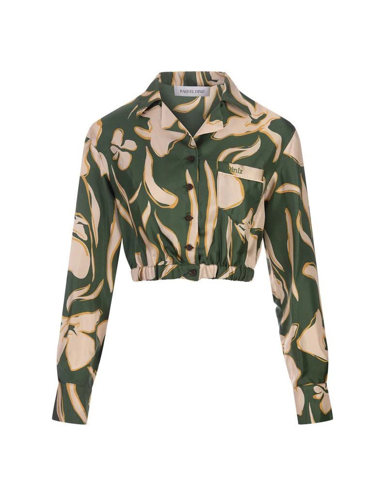 商品Raquel Diniz|Cropped Jacket In Green Floral,价格¥3902,第1张图片