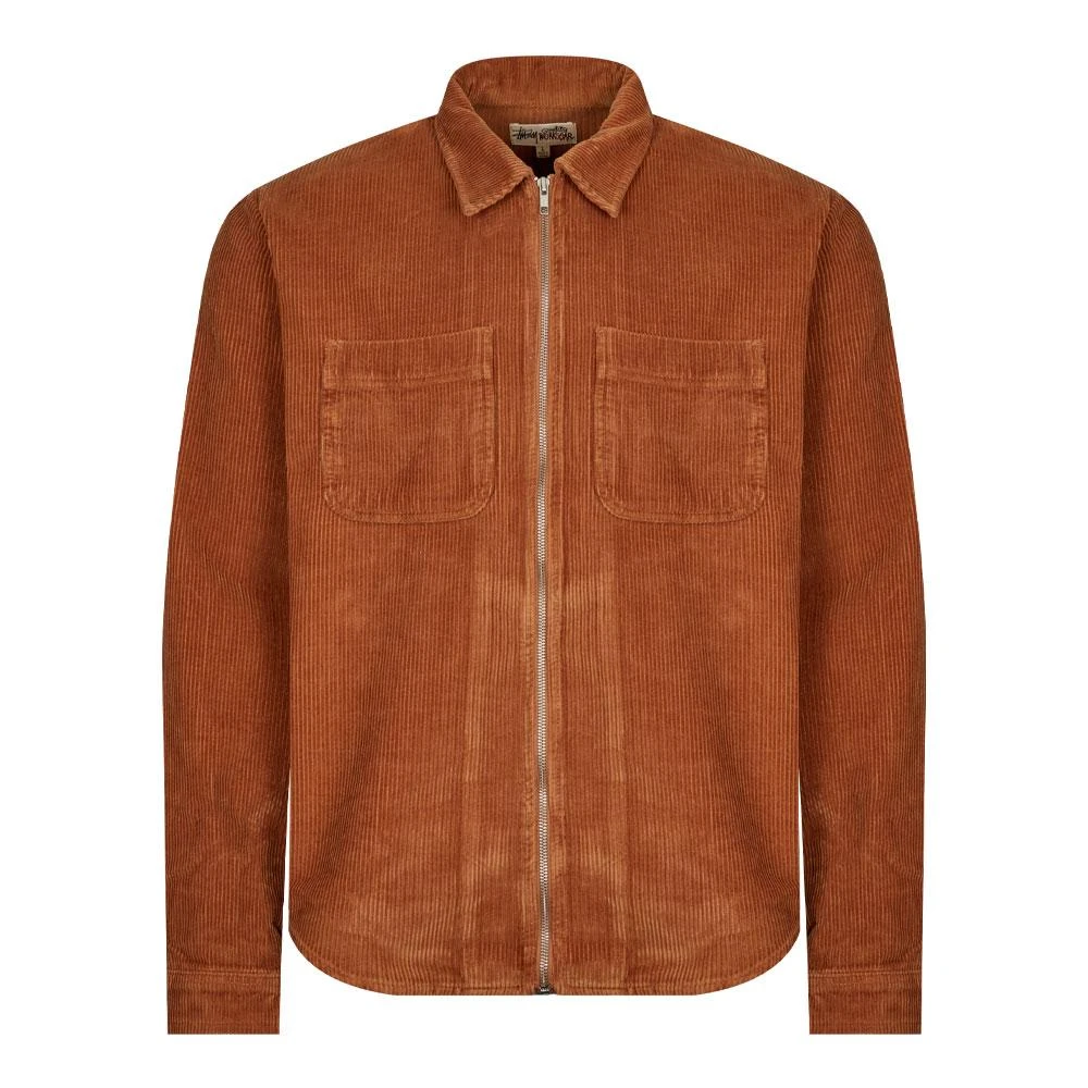 商品STUSSY|Stussy Wide Wale Cord Zip Shirt - Copper,价格¥799,第1张图片