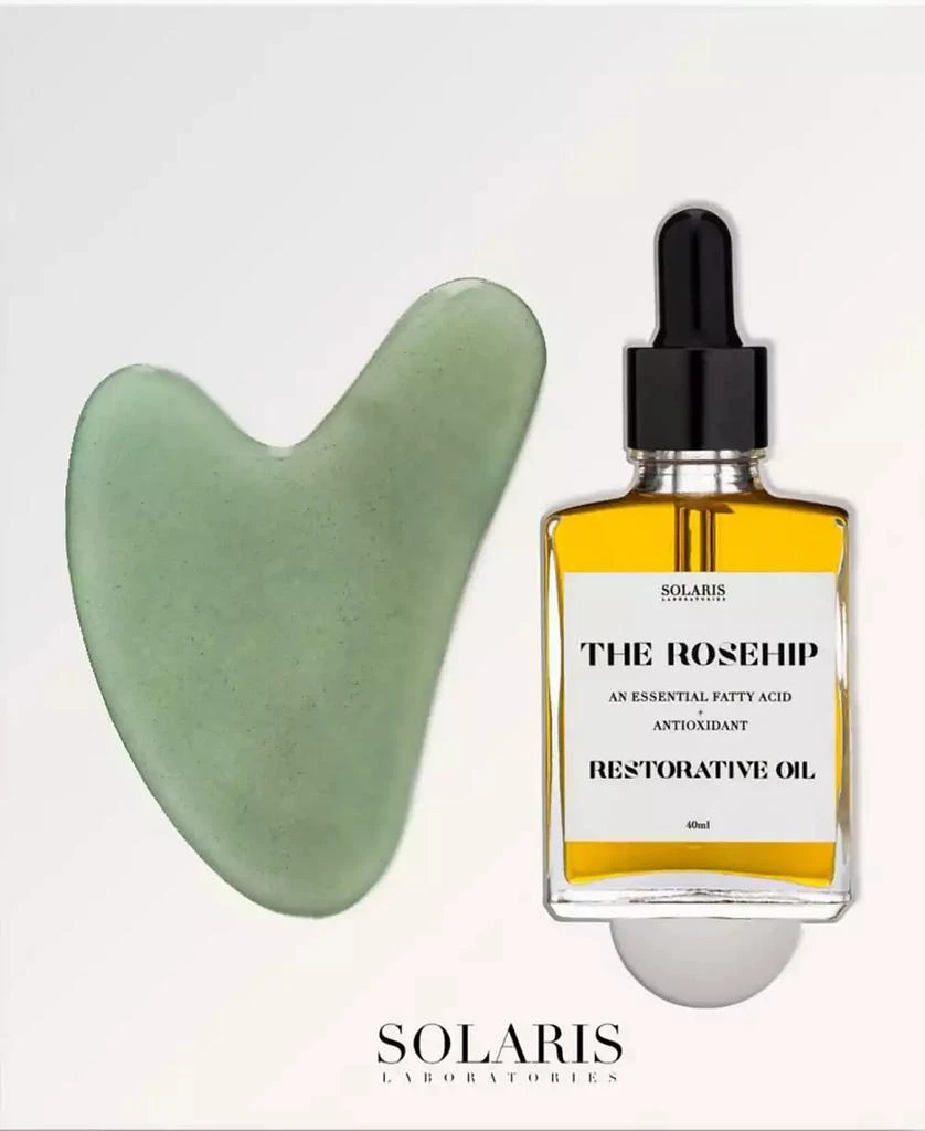 商品Solaris Laboratories NY|2-Pc. Women's Jade Gua Sha & Rosehip Oil Facial Massage Set,价格¥293,第1张图片