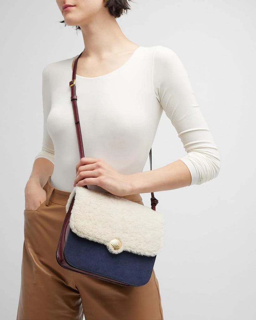 商品Staud|Tess Lamb Shearling Crossbody Bag,价格¥1496,第2张图片详细描述