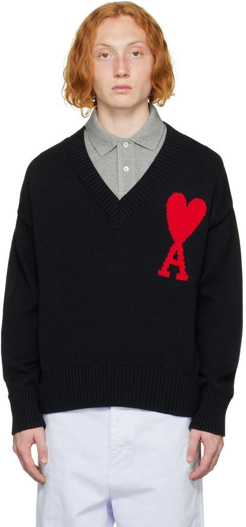 商品AMI|Black Ami de Cœur Sweater,价格¥2641,第1张图片