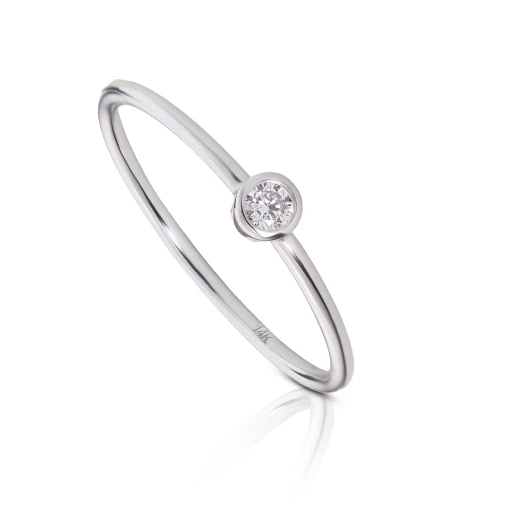 商品MAXCOLOR|14k Gold Solo Lab Grown Diamond Bezel Ring,价格¥1969,第1张图片