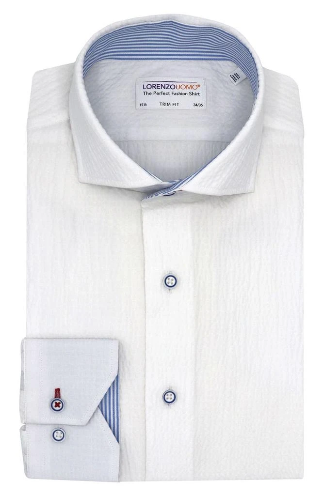 商品Lorenzo Uomo|Trim Fit Seersucker Stretch Cotton Dress Shirt,价格¥376,第1张图片