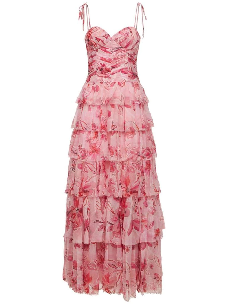 商品PRABAL GURUNG|Flower Tiered Silk Crepe Gown,价格¥10484,第1张图片