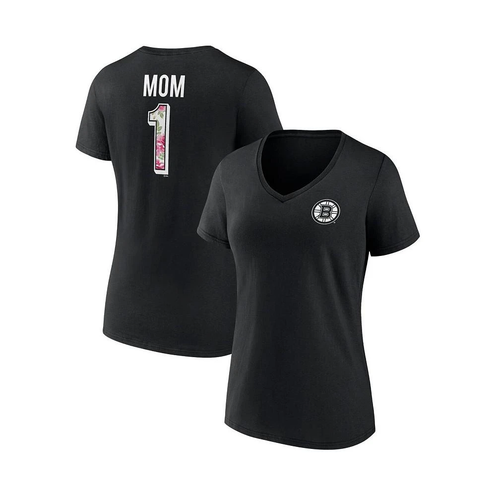 商品Fanatics|Women's Branded Black Boston Bruins Team Mother's Day V-Neck T-shirt,价格¥247,第1张图片