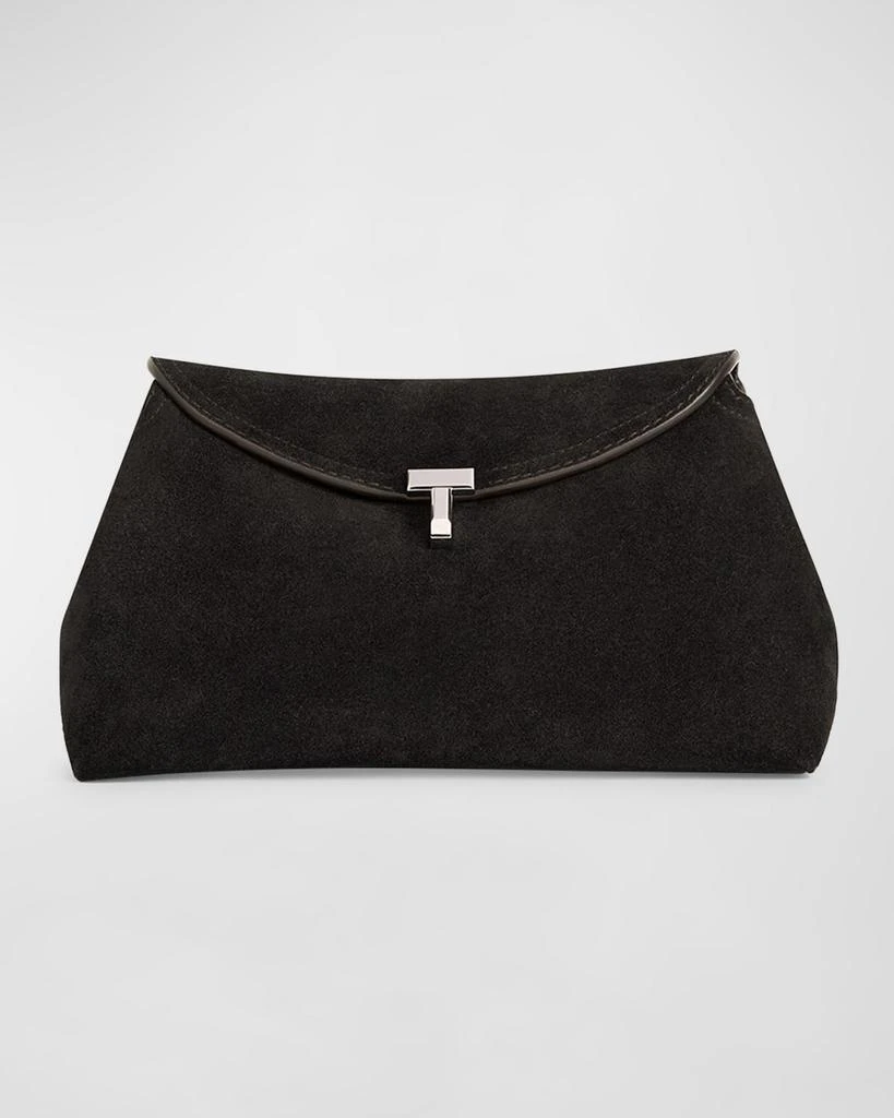 商品Totême|T-Lock Clutch Bag in Suede,价格¥7654,第1张图片