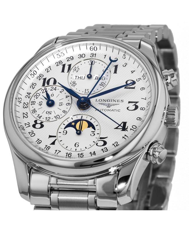 商品Longines|Longines Master Collection Moonphase 40mm Chronograph Steel Men's Watch L2.673.4.78.6,价格¥17446,第4张图片详细描述