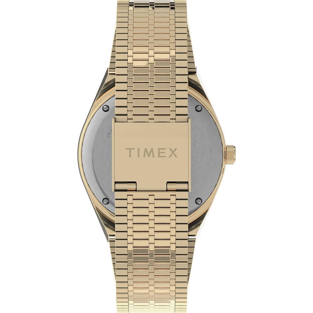 Men's Q Diver Inspired Gold-Tone Stainless Steel Bracelet Watch 38mm商品第4张图片规格展示