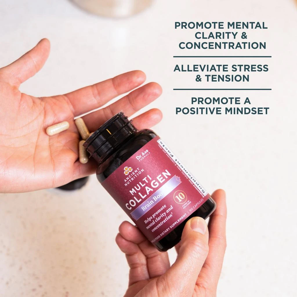 商品Ancient Nutrition|Multi Collagen Peptides Brain Boost Spring ’23 Catalog | Capsules (90 Capsules),价格¥1245,第4张图片详细描述