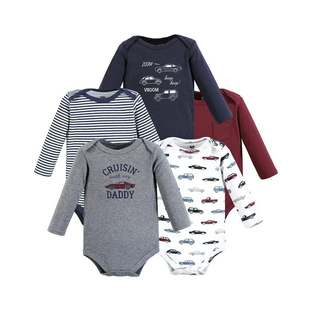商品Hudson|Baby Boys Cotton Long-Sleeve Bodysuits, Pack of 5,价格¥173,第1张图片