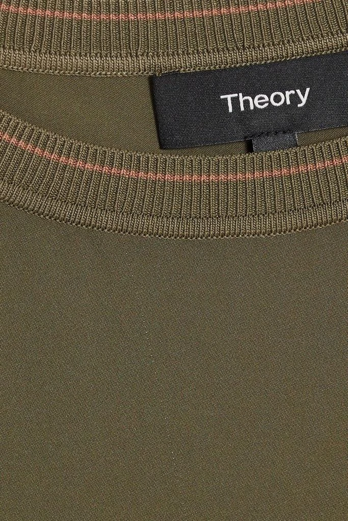 商品Theory|Ribbed knit-trimmed silk crepe de chine top,价格¥859,第2张图片详细描述