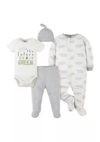 商品Gerber|Baby Boys Polar Bear Pants Footies Bodysuit With Beanie Set,价格¥107,第1张图片