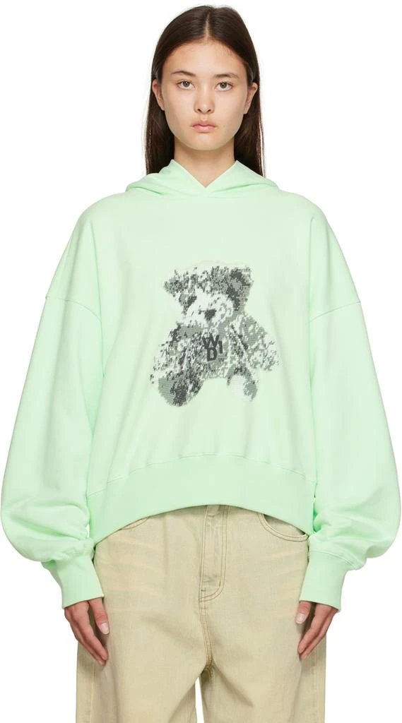 商品We11done|Green Pixel Teddy Hoodie,价格¥1040,第1张图片