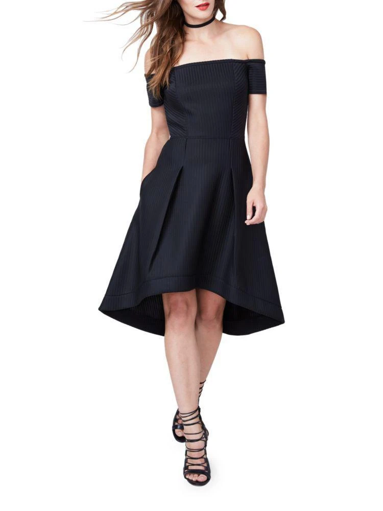 商品RACHEL Rachel Roy|Off-The-Shoulder Short Sleeve Dress,价格¥633,第1张图片