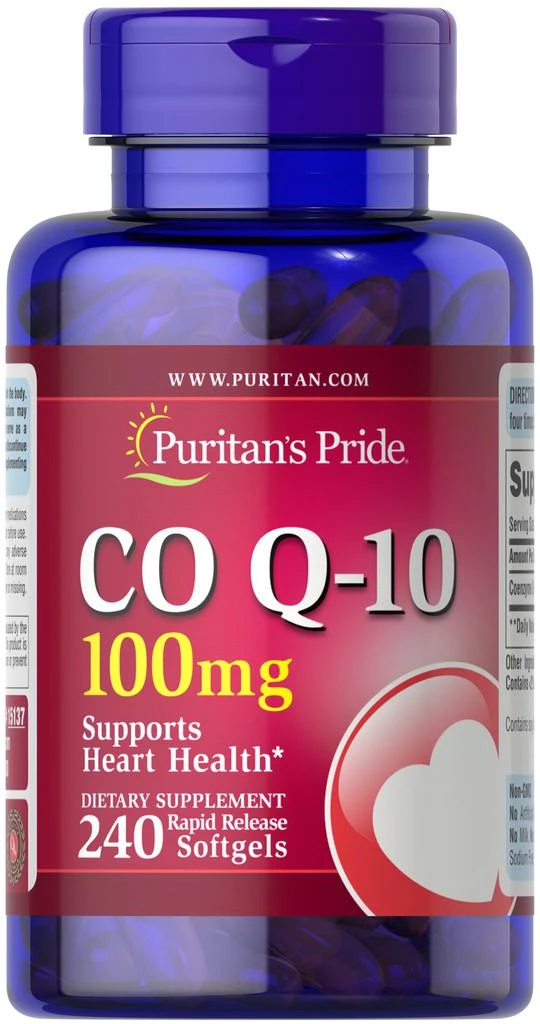 商品Puritan's Pride|辅酶Q10胶囊 心脏保健 100mg 240粒/瓶,价格¥540,第1张图片