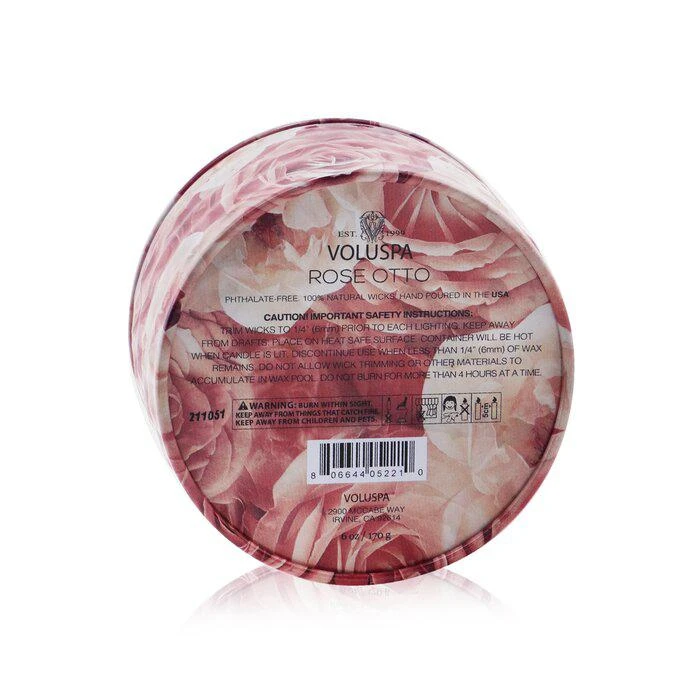 商品Voluspa|Voluspa 双烛芯装饰罐香薰蜡烛 -  玫瑰精油 170g/6oz,价格¥126,第3张图片详细描述