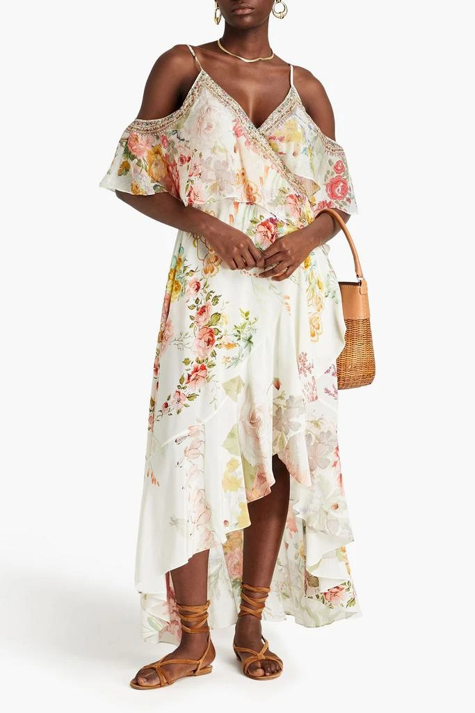 商品Camilla|Cold-shoulder floral-print silk crepe de chine wrap dress,价格¥2664,第2张图片详细描述