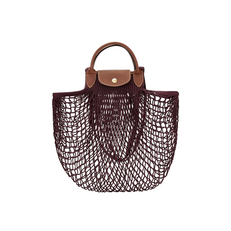 商品[国内直发] Longchamp|珑骧新款女士LE PLIAGE FILET系列黑色白色织物手提单肩包购物网袋10121 HVH ,价格¥811,第1张图片