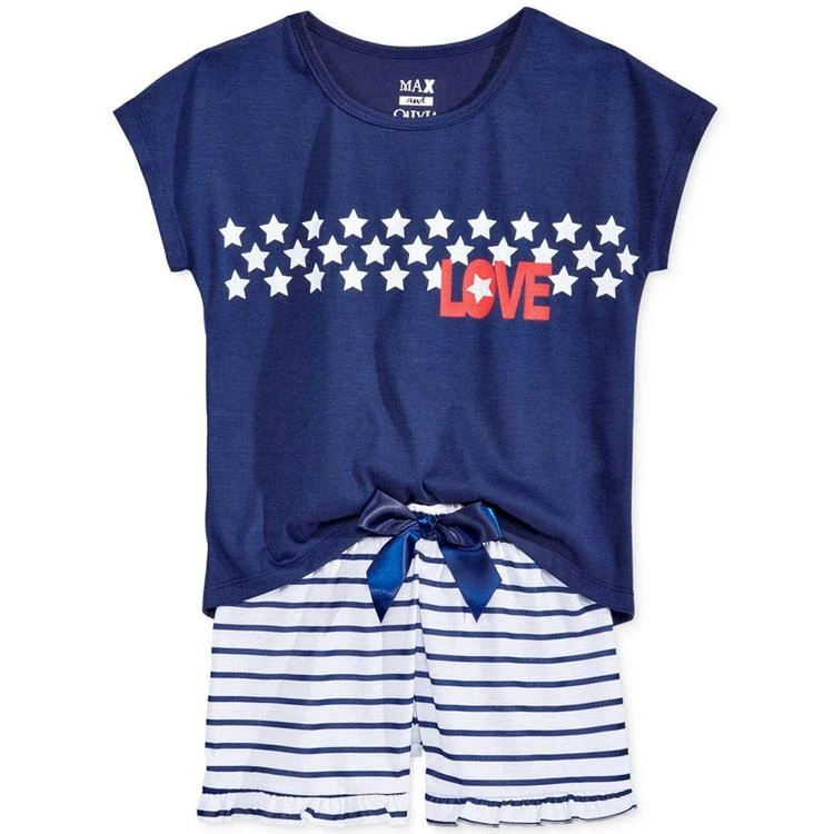 商品Max & Olivia|大/小童2-Pc. Love Pajama Set,价格¥72,第2张图片详细描述