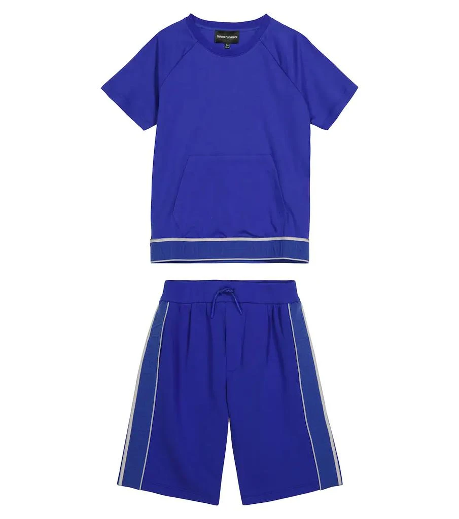 商品Emporio Armani|Stretch-cotton T-shirt and shorts set,价格¥1182,第1张图片