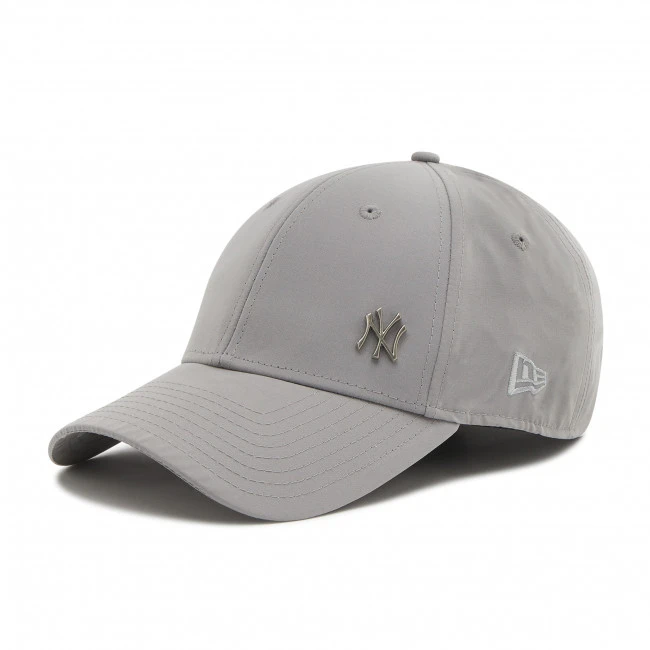 商品New Era|NEW ERA 男女同款灰色棉混纺NY金属徽章棒球帽 11198849,价格¥165,第1张图片