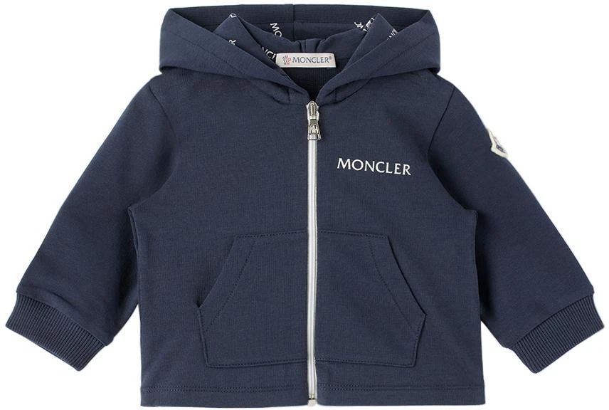 商品Moncler|海军蓝印花婴儿运动套装,价格¥3406,第2张图片详细描述