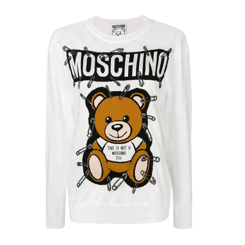 商品[国内直发] Moschino|Moschino 莫斯奇诺 女士小熊别针羊毛针织衫 EV0919-5501-1001,价格¥1763,第1张图片