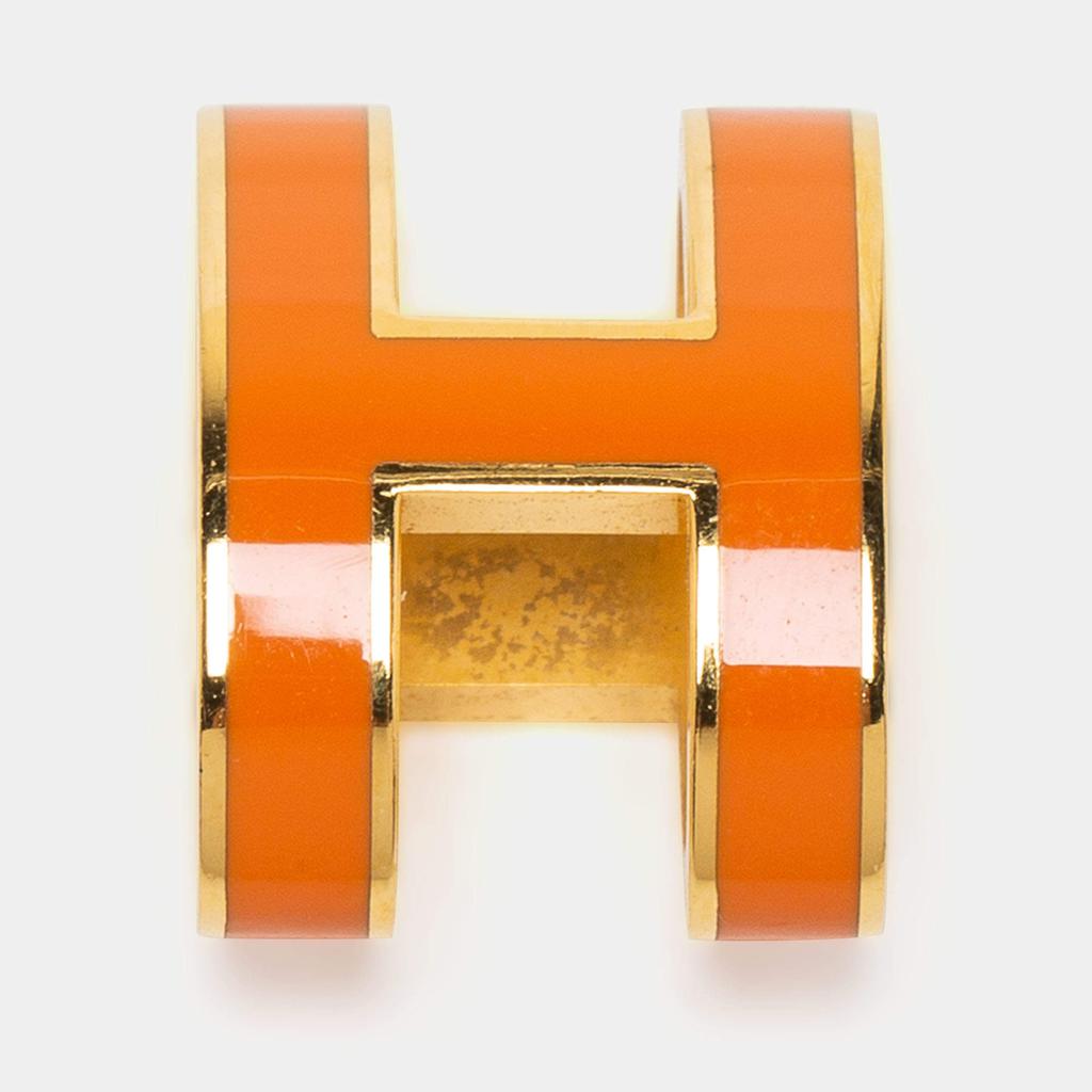 Hermès Orange Lacquer Gold Plated Pop H Pendant商品第2张图片规格展示