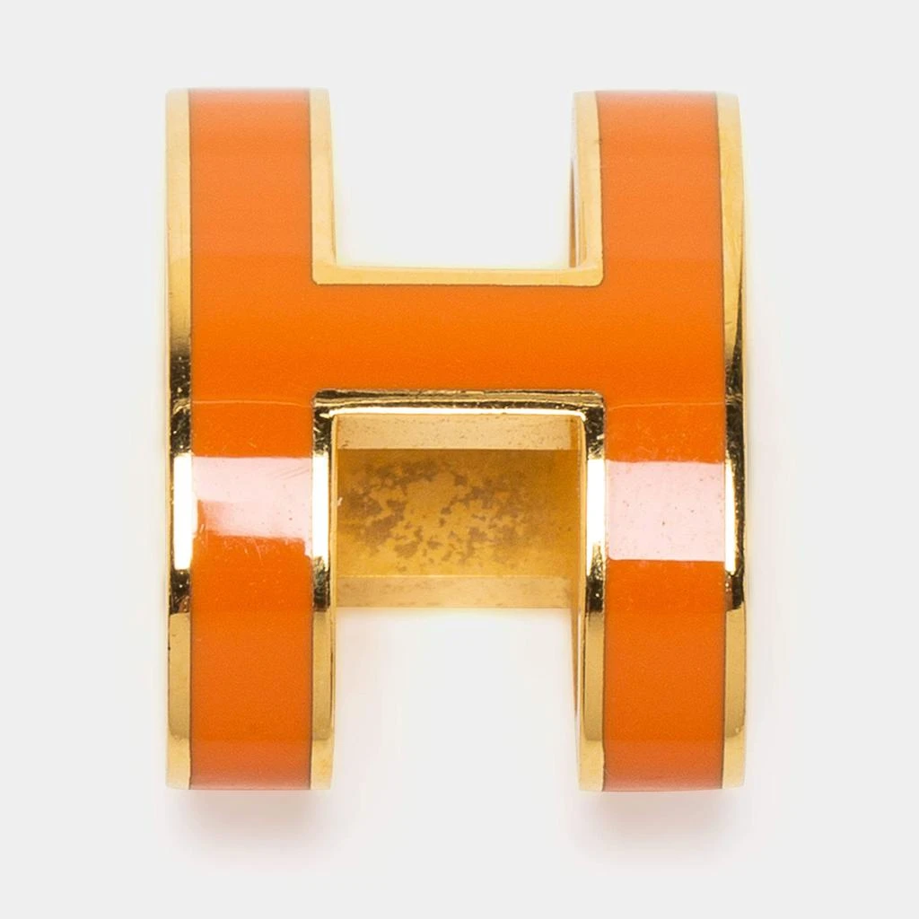 商品[二手商品] Hermes|Hermès Orange Lacquer Gold Plated Pop H Pendant,价格¥1464,第2张图片详细描述