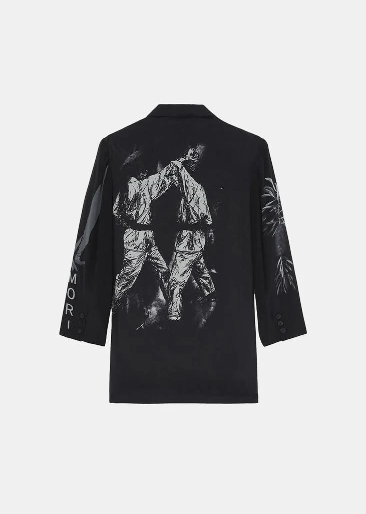 商品YOHJI YAMAMOTO|YOHJI YAMAMOTO Black Graphic-Print Blazer,价格¥13104,第5张图片详细描述