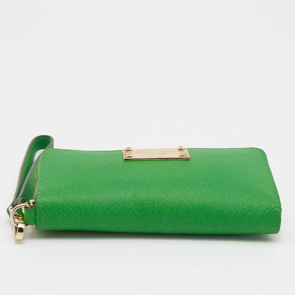 Michael Kors Green Leather Jet Set Zip Around Wristlet Wallet 商品