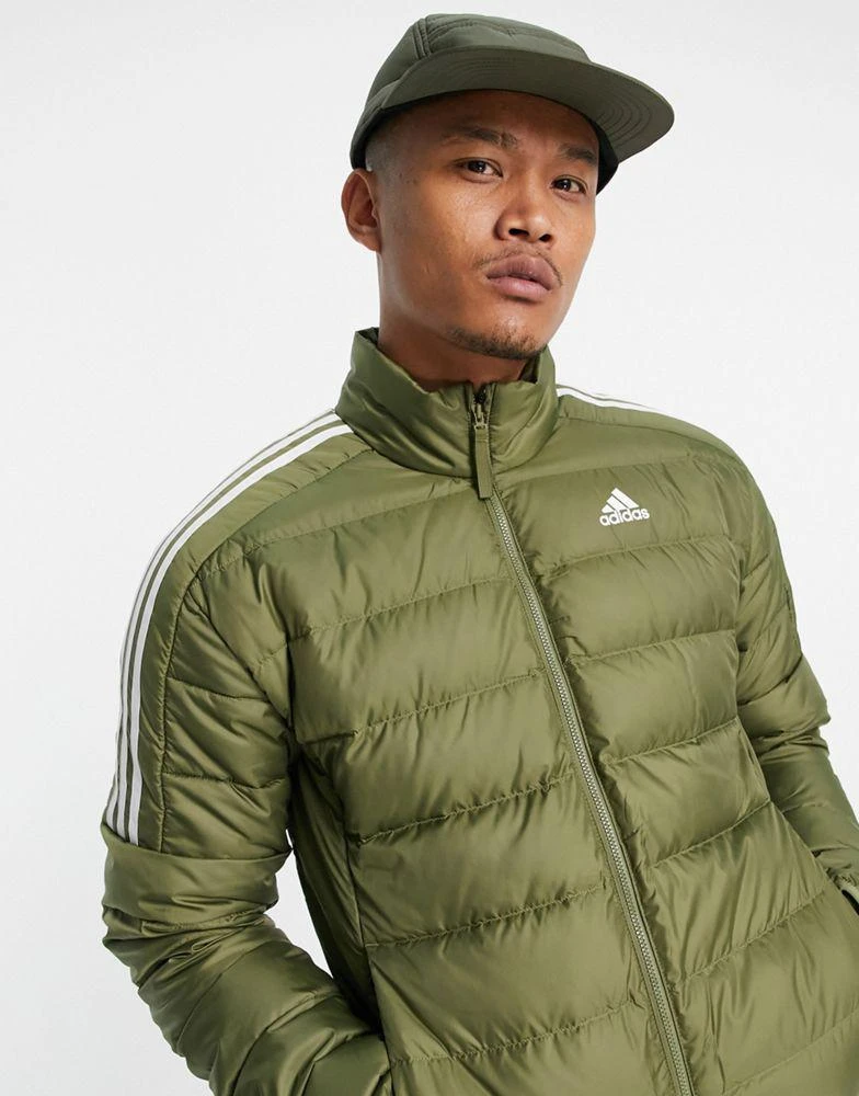 商品Adidas|adidas Outdoor down puffer jacket with three stripes in khaki,价格¥489,第4张图片详细描述