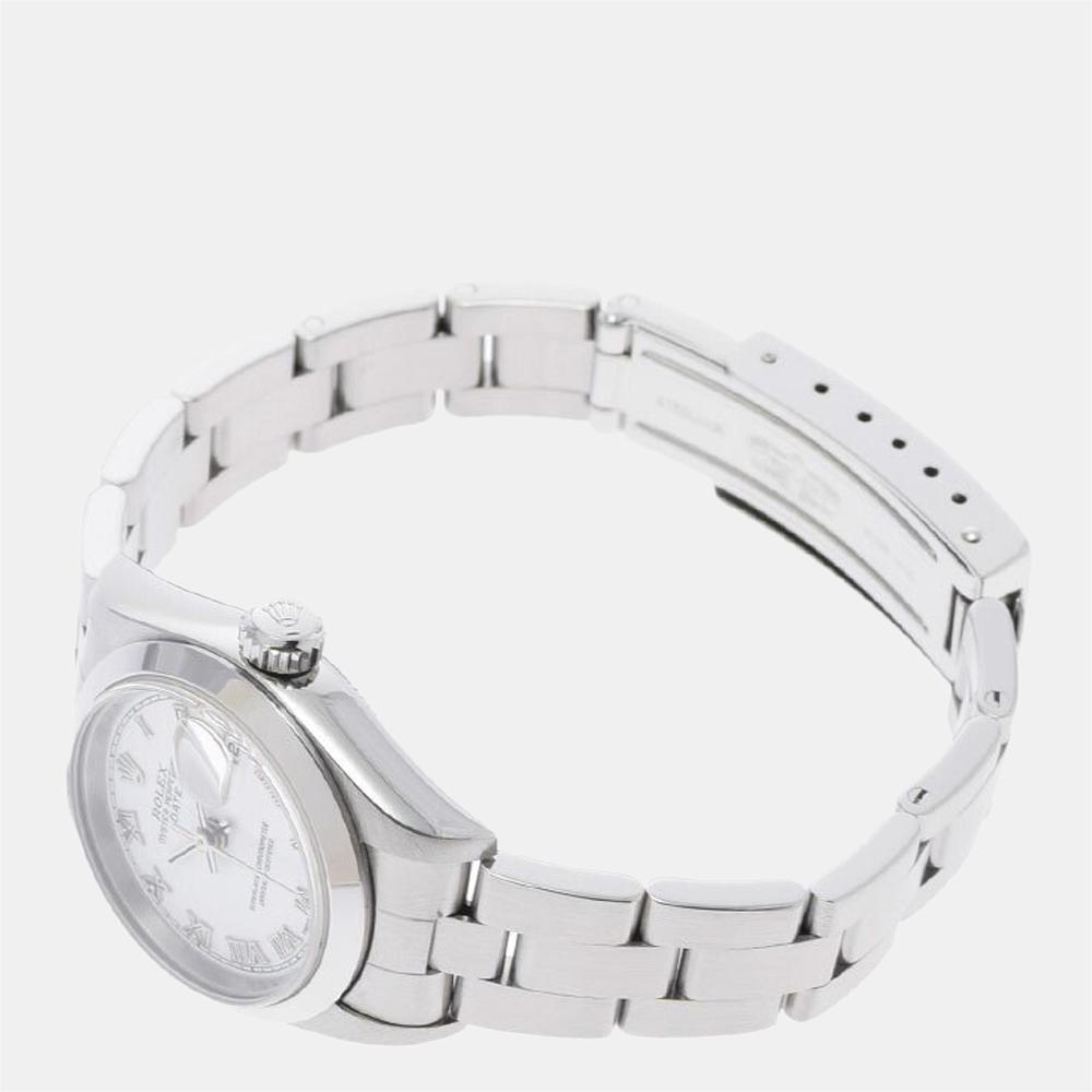 Rolex White Stainless Steel Oyster Perpetual Date 79160 Automatic Women's Wristwatch 26 mm商品第2张图片规格展示