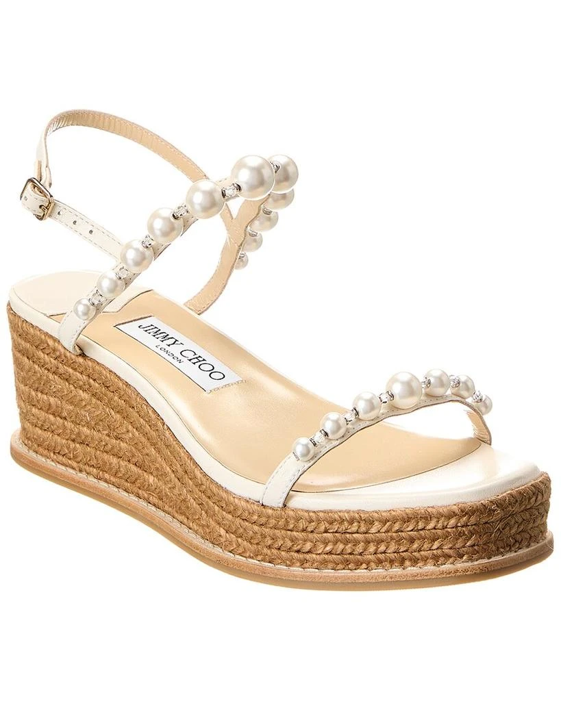 商品Jimmy Choo|Amatuus 60 Leather Wedge Sandal,价格¥4418,第1张图片