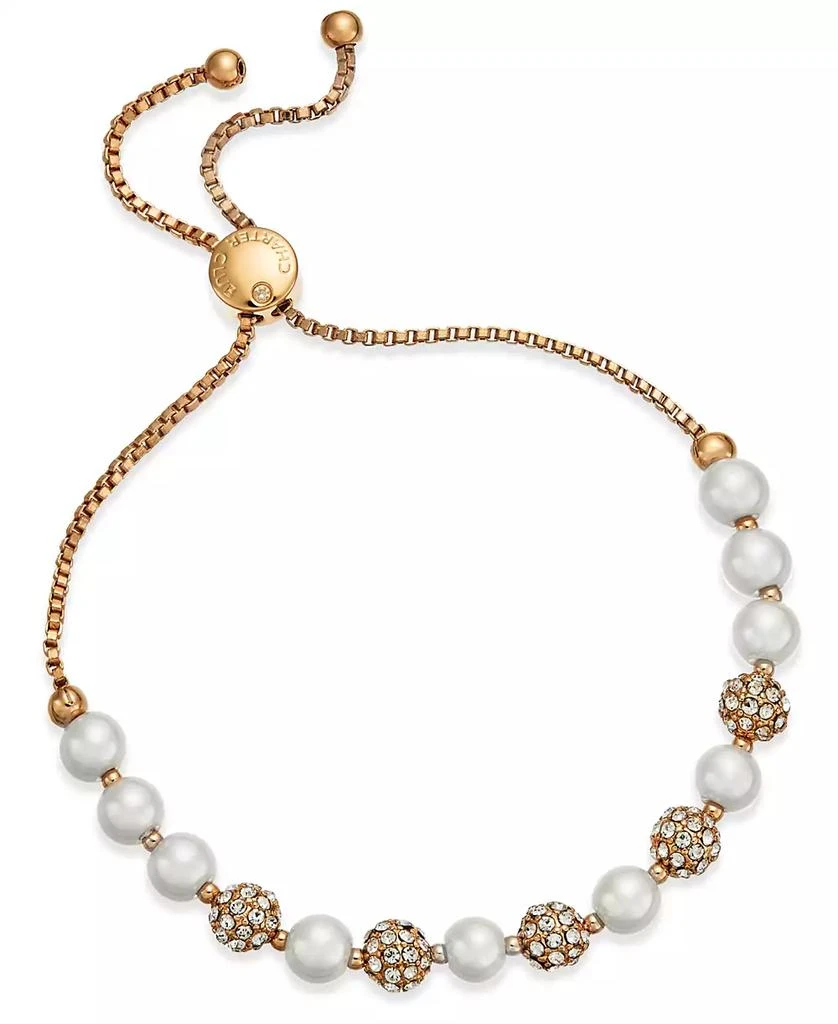 商品Charter Club|Pavé & Imitation Pearl Slider Bracelet, Created for Macy's,价格¥140,第1张图片