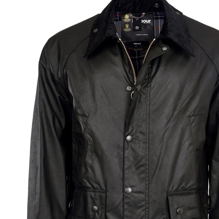 商品[国内直发] Barbour|Bedale 纯色拉链系扣翻领休闲油蜡夹克 男款 黑色,价格¥2437,第6张图片详细描述